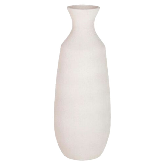 Natuurlijke Keramieken Vaas - Kalkwit met Steenstructuur