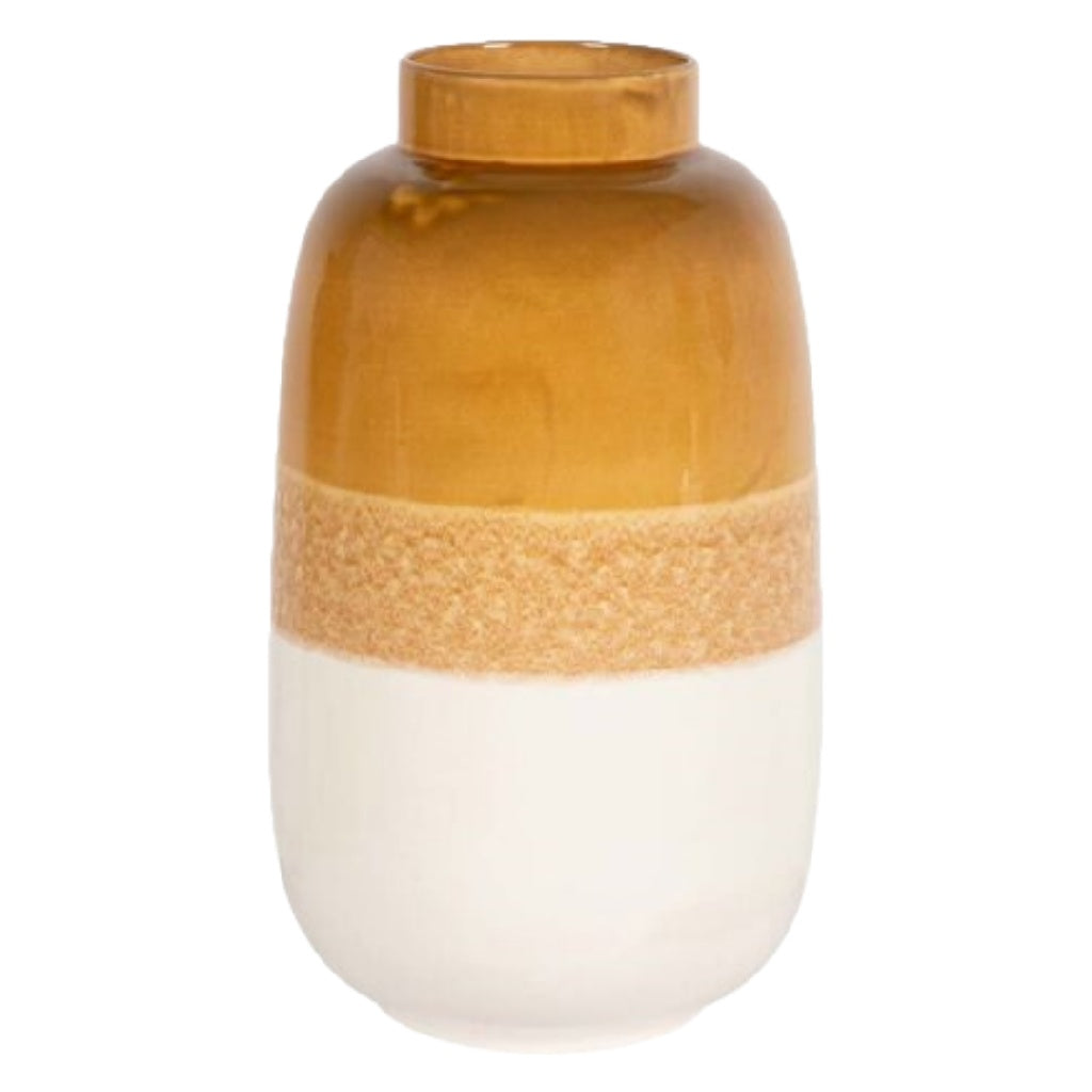 Moderne Drielaagse Vaas - Oker, Zand en Wit