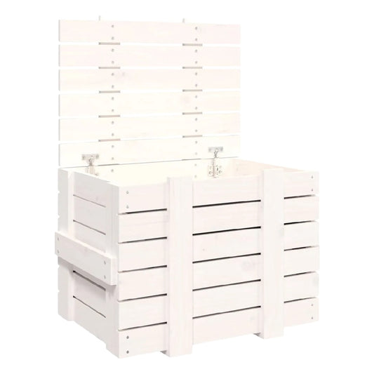 Grote Witte Houten Opbergkist met Lattenontwerp